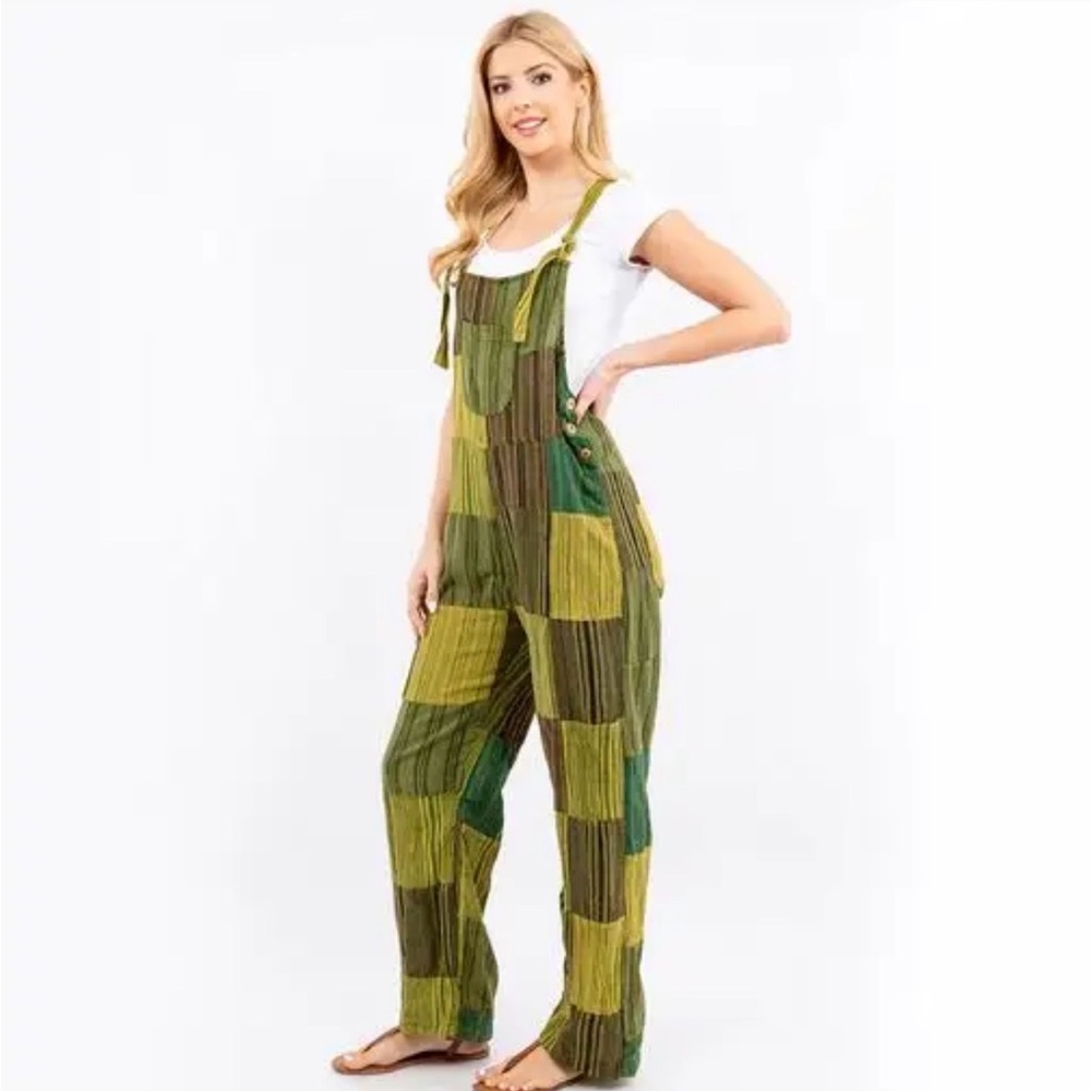 Patchwork Cotton Overalls Small Avatar Fair Trade… - image 1